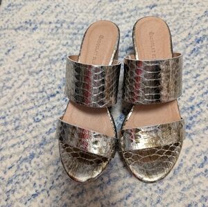 Silver Slide Sandals